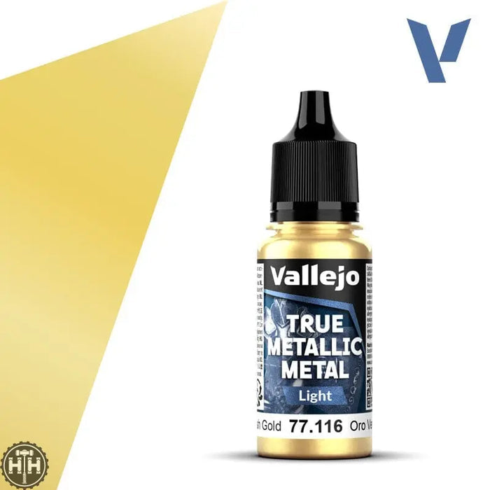 77116 - True Metallic: Metal Light Greenish Gold 18ml True Metal Vallejo