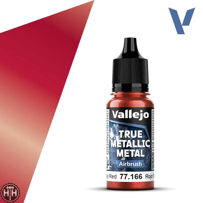 77166 - True Metallic: Metal Airbrush Ruby Red 18ml True Metal Vallejo
