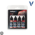 77254 - True Metallic: Metal Paint Set - Ruby Red (x4 Colours) True Metal Vallejo