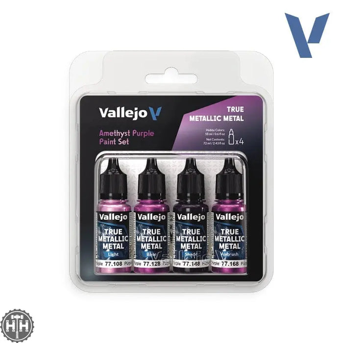 77255 - True Metallic: Metal Paint Set - Amethyst Purple (x4 Colours) True Metal Vallejo