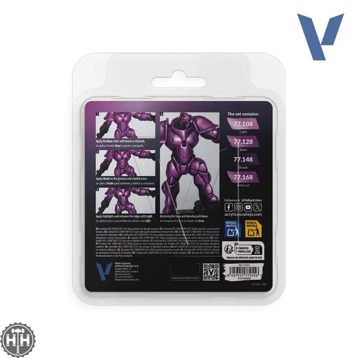 77255 - True Metallic: Metal Paint Set - Amethyst Purple (x4 Colours) True Metal Vallejo