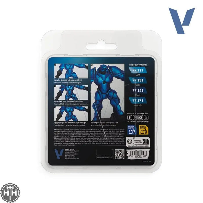 77256 - True Metallic: Metal Paint Set - Sapphire Blue (x4 Colours) True Metal Vallejo