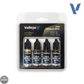 77258 - True Metallic: Metal Paint Set - Aged Metal (x4 Colours) True Metal Vallejo