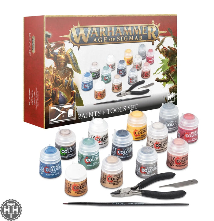 Age Of Sigmar Paints + Tools Set AOS Paint Sets Games Workshop