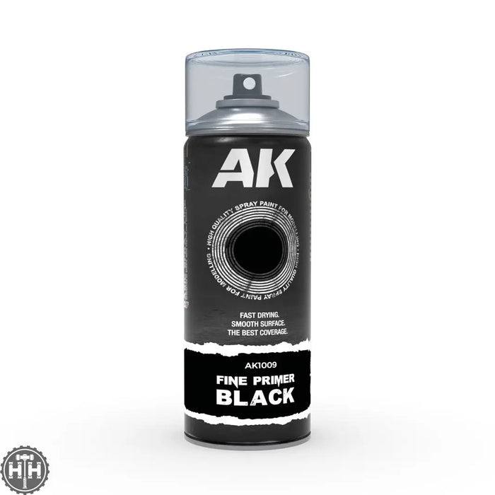 AK1009 Fine Primer Black - Spray 400ml (2 nozzles) Primer Spray AK Interactive