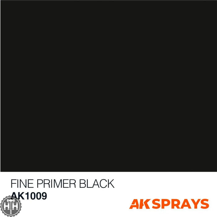 AK1009 Fine Primer Black - Spray 400ml (2 nozzles) Primer Spray AK Interactive