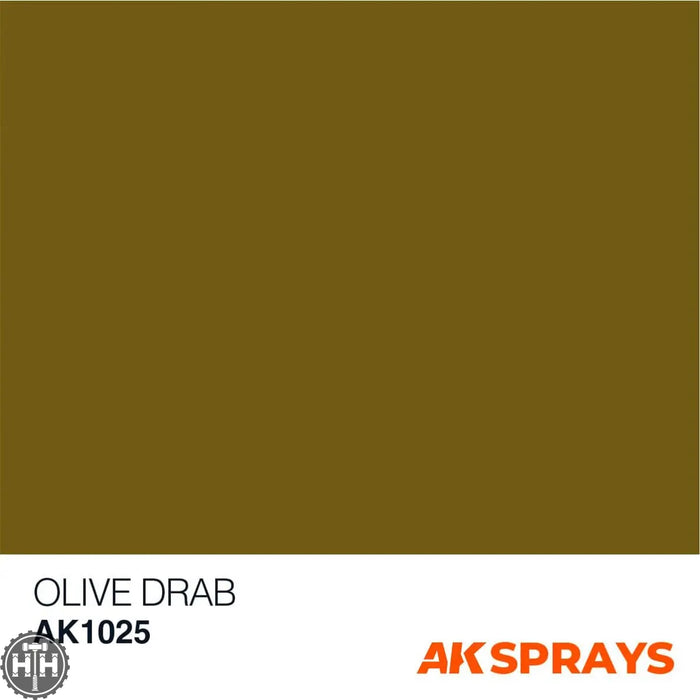 AK1025 Olive Drab color - Spray 150ml Primer Spray AK Interactive