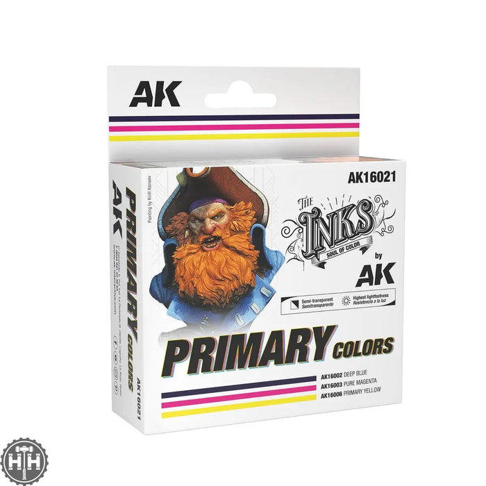 AK16021 PRIMARY COLORS INK SET AK Inks AK Interactive