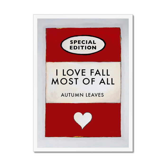 Autumn Leaves Quote on  Vintage Style Book Cover Print  - Unframed