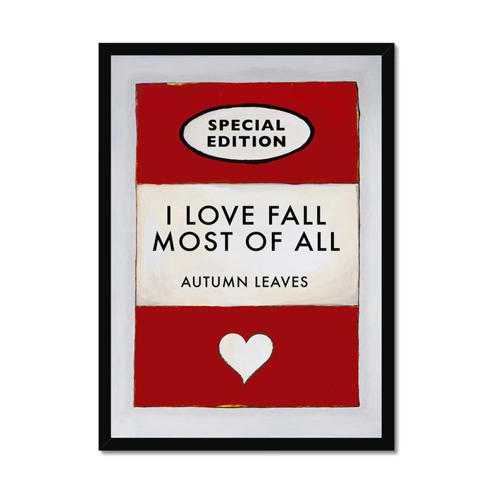 Autumn Leaves Quote on  Vintage Style Book Cover Print  - Unframed