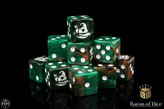 Baron Of Dice: 16Mm D6 Forest Ranger Square Dice 25pcs 16mm D6 Designs Baron of Dice