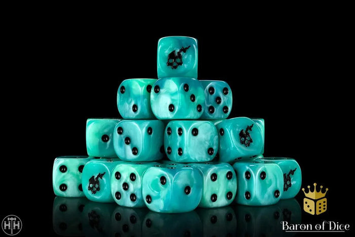 Baron Of Dice: 16mm D6 Ghost 25pcs 16mm D6 Designs Baron of Dice