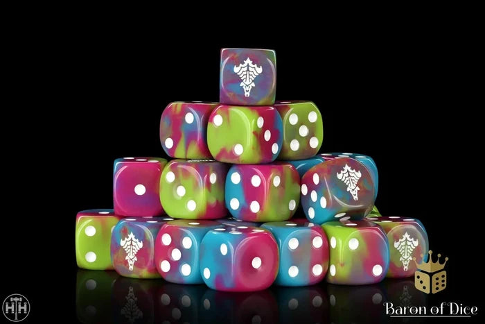 Baron Of Dice: 16mm D6, Hyperfleet Dice 25pcs 16mm D6 Designs Baron of Dice