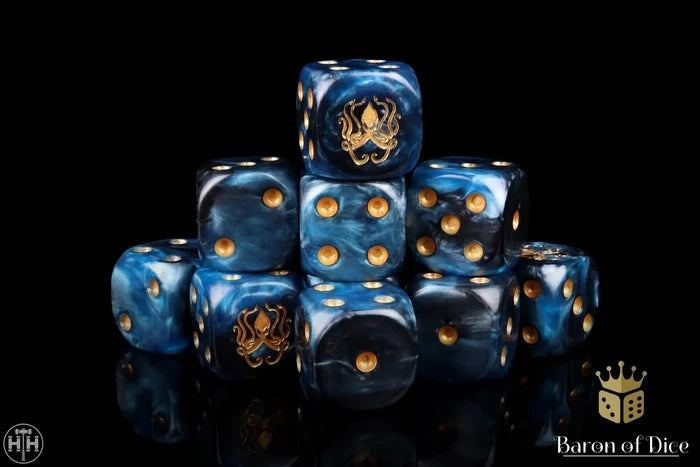 Baron Of Dice: 16mm D6, Kraken Dice 25pcs 16mm D6 Designs Baron of Dice