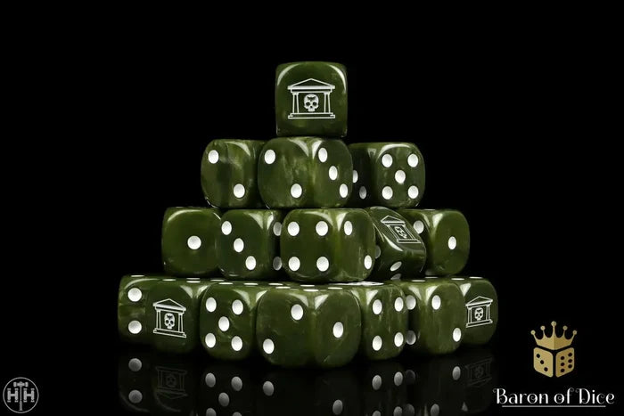 Baron Of Dice: 16mm D6 Military Gate 25pcs 16mm D6 Designs Baron of Dice