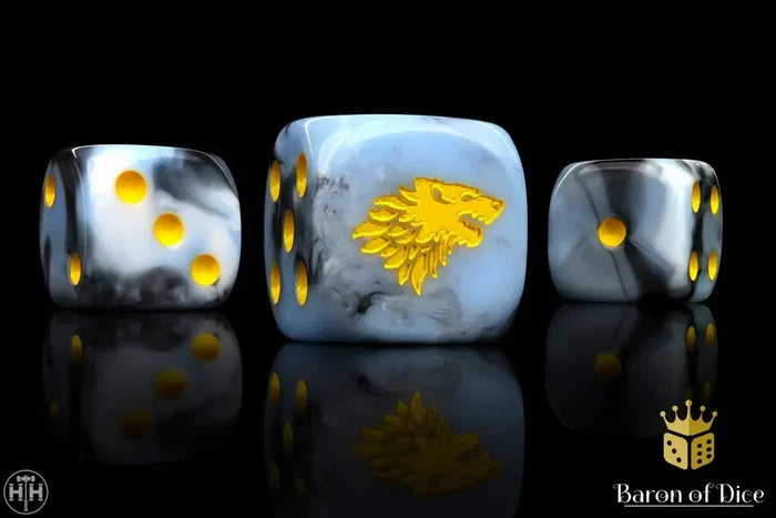 Baron Of Dice: 16mm D6 Northern Wolf 25pcs 16mm D6 Designs Baron of Dice