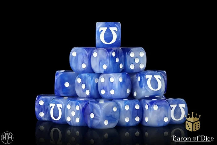 Baron Of Dice: 16mm D6, Omega White Dice 25pcs 16mm D6 Designs Baron of Dice