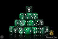 Baron Of Dice: 16mm D6, Tainted Knight Green Dice 25pcs 16mm D6 Designs Baron of Dice