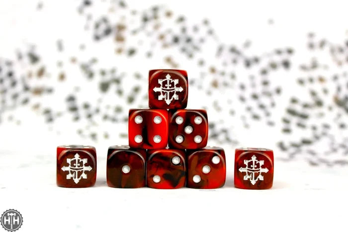 Baron Of Dice: 16mm D6, Tainted Knight Silver Dice 25pcs 16mm D6 Designs Baron of Dice