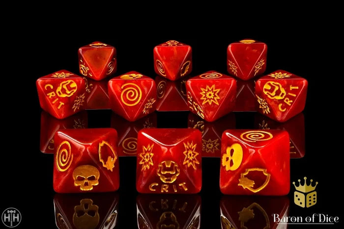 Baron Of Dice: Superhero Collection, Armored Suit D8 Dice Set 10pcs Superhero Collection Baron of Dice