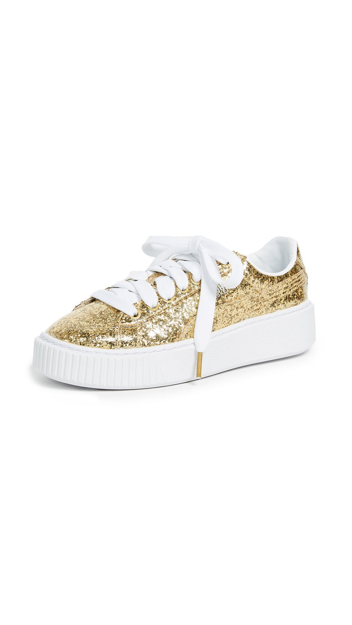 Puma Basket Platformglitter Wn's Gold-gold