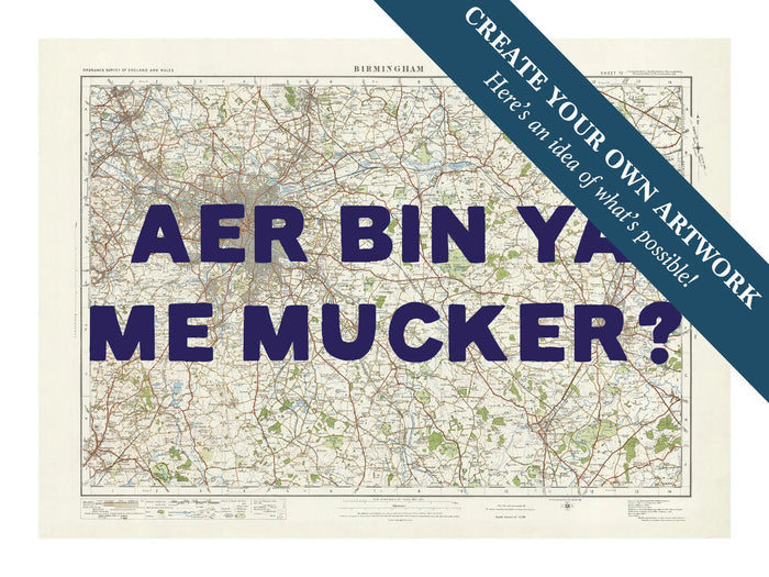Custom Map print of Birmingham | Personalised Map Print | Map Wall Art - Framed Wall Art