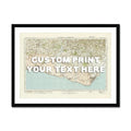 Map Print of Brighton | Personalised Map Print | Map Wall Art in White Hand Drawn Font - Framed Wall Art