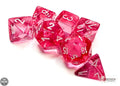 Chessex Translucent Pink/white Polyhedral 7-Die Set 7-Die Set Chessex