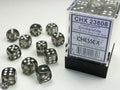 Chessex Translucent Smoke/white 12mm d6 Dice Block (36 dice) 12mm Dice Chessex