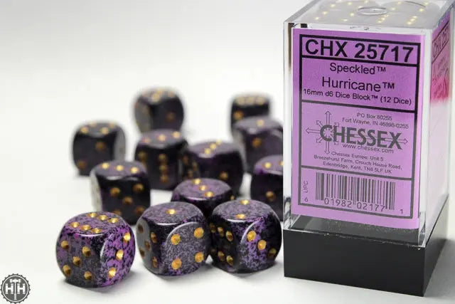 Speckled 16mm d6 Hurricane Dice Block (12 dice) 16mm Dice Chessex