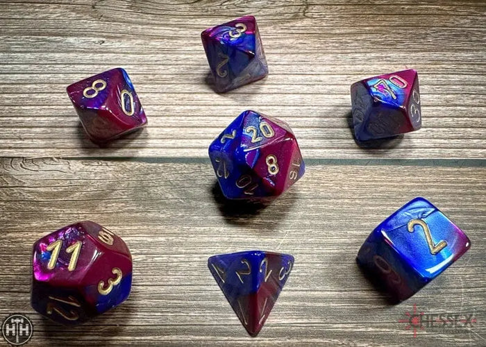 Chessex Gemini Polyhedral Blue-Purple/gold 7-Die Set 7-Die Set Chessex