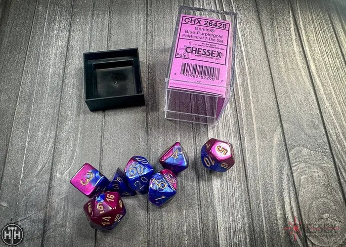 Chessex Gemini Polyhedral Blue-Purple/gold 7-Die Set 7-Die Set Chessex