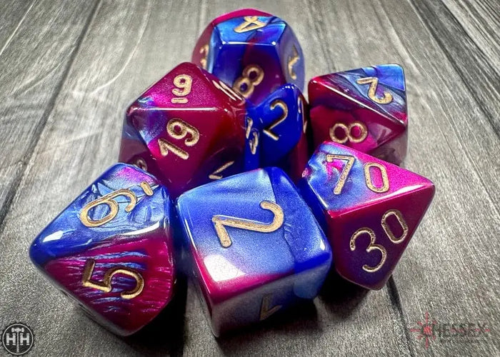 Chessex Gemini Polyhedral Blue-Purple/gold 7-Die Set 7-Die Set Chessex