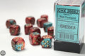 Chessex Gemini 16mm d6 Red-Teal/gold Dice Block (12 dice) 16mm Dice Chessex