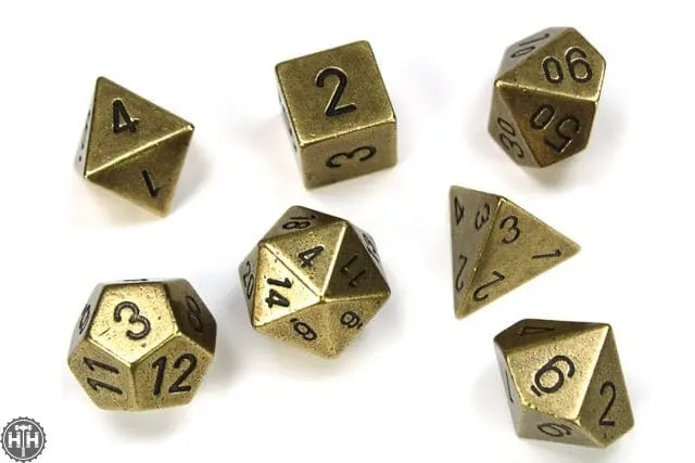 Chessex Metal Polyhedral Old Brass 7-Die Set 7-Die Set Chessex