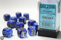 Chessex Vortex 16mm d6 Blue/gold Dice Block (12 dice) 16mm Dice Chessex