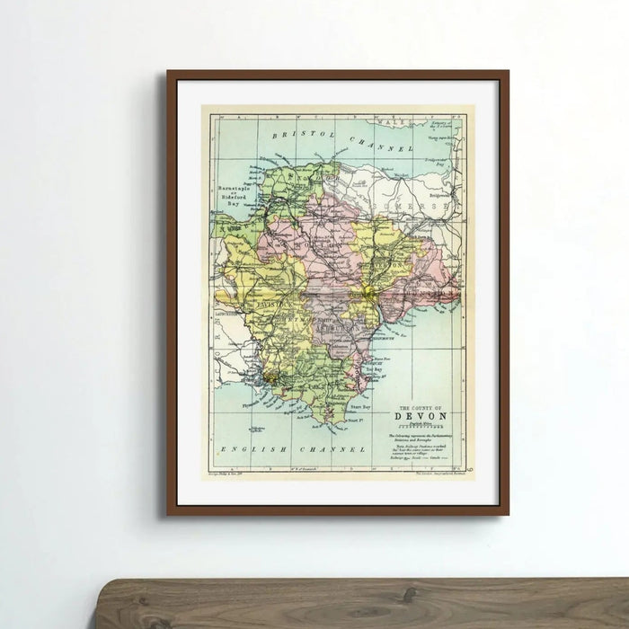 Devon Vintage Map Print (Devon Map Print)
