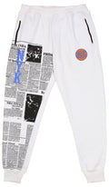 Fisll NBA Men's Newspaper Print Jogger - White - Knicks