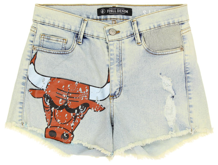 Fisll NBA Women's Ladies Denim Shorts Bulls