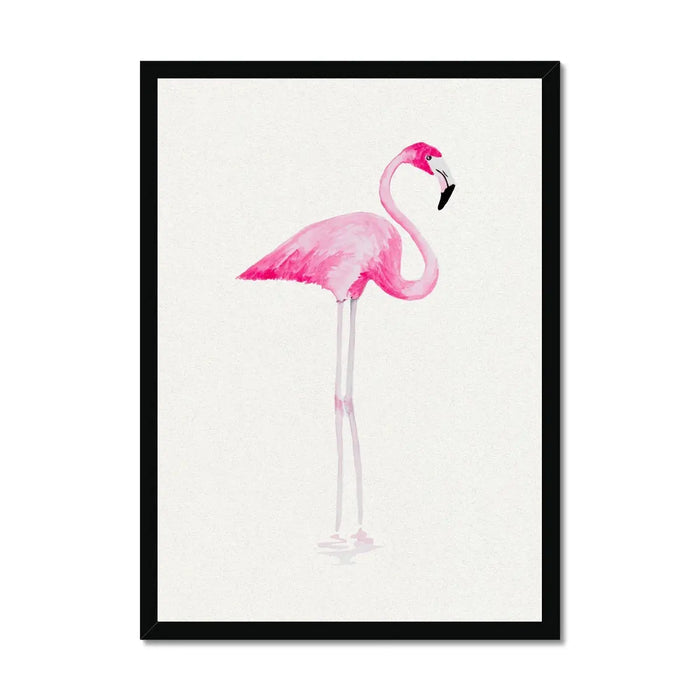 Flamingo Print No 1 (Flamingo Wall Art) - Framed