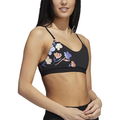 adidas Floral Graphic All Me Bra - Womens Training, Black