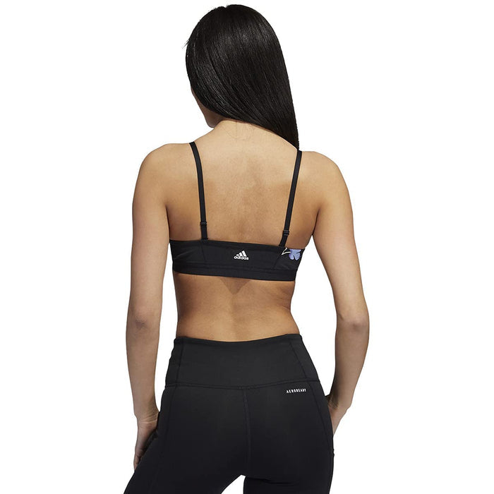 adidas Floral Graphic All Me Bra - Womens Training, Black