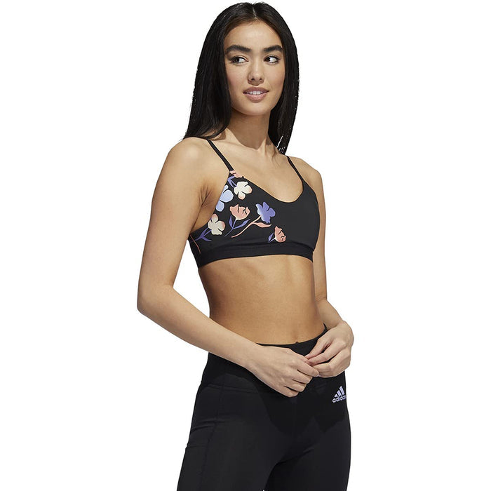 adidas Floral Graphic All Me Bra - Womens Training, Black