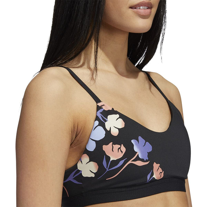 adidas Floral Graphic All Me Bra - Womens Training, Black