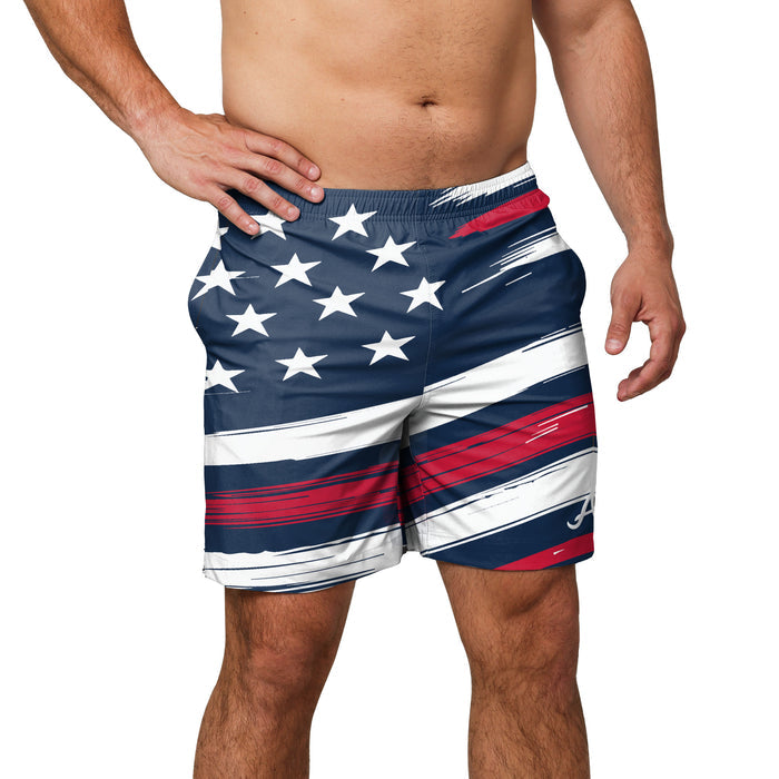 FOCO MLB Atlanta Braves Americana Traditional Swim Trunks - Mens
