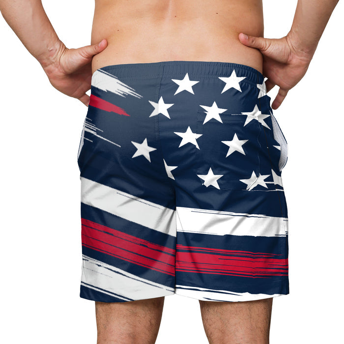 FOCO MLB Atlanta Braves Americana Traditional Swim Trunks - Mens