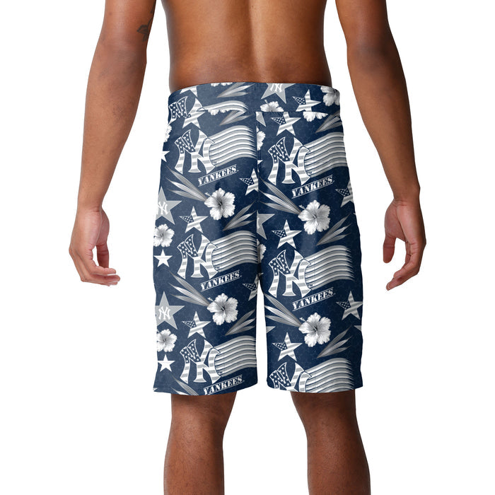 FOCO MLB Baseball Americana 8 inch Men's Boardshorts, New York Yankees, Team Colors