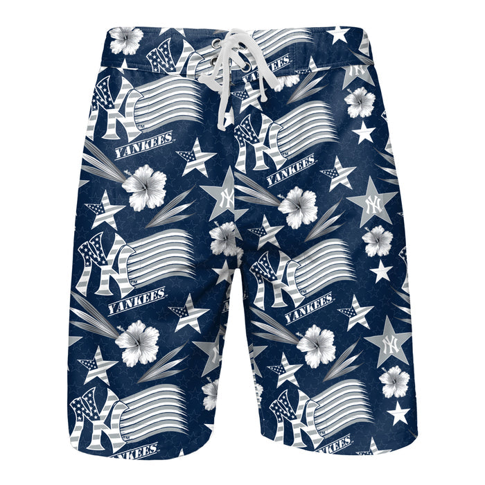 FOCO MLB Baseball Americana 8 inch Men's Boardshorts, New York Yankees, Team Colors