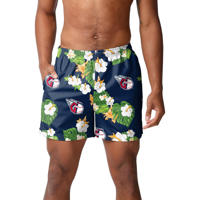 FOCO MLB Cleveland Guardians Floral Swimming Trunks - Version 2 - Mens