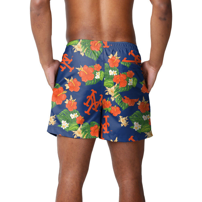FOCO MLB New York Mets Floral Swimming Trunks - Mens